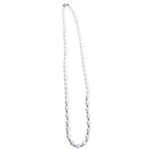 16-inch Natural Pearl and Gold Beaded Necklace
